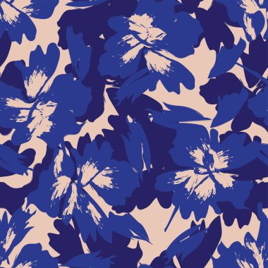 Çiçek fırçası darbeleri moda tekstil, grafik, arka plan ve el sanatları için pürüzsüz desen arka planı