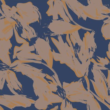 Çiçek fırçası darbeleri moda tekstil, grafik, arka plan ve el sanatları için pürüzsüz desen arka planı