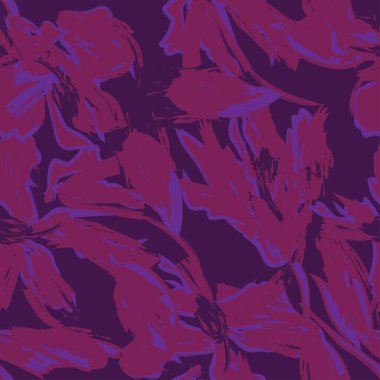 Çiçek fırçası darbeleri moda tekstil, grafik, arka plan ve el sanatları için pürüzsüz desen arka planı