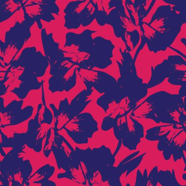 Çiçek fırçası darbeleri moda tekstil, grafik, arka plan ve el sanatları için pürüzsüz desen arka planı