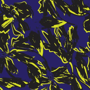 Çiçek fırçası darbeleri moda tekstil, grafik, arka plan ve el sanatları için pürüzsüz desen arka planı