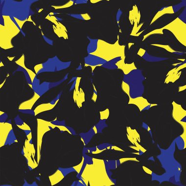 Çiçek fırçası darbeleri moda tekstil, grafik, arka plan ve el sanatları için pürüzsüz desen arka planı