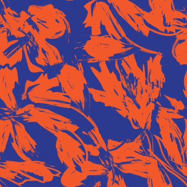 Çiçek fırçası darbeleri moda tekstil, grafik, arka plan ve el sanatları için pürüzsüz desen arka planı