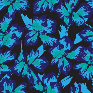 Çiçek fırçası darbeleri moda tekstil, grafik, arka plan ve el sanatları için pürüzsüz desen arka planı