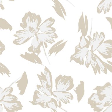 Çiçek fırçası darbeleri moda tekstil, grafik, arka plan ve el sanatları için pürüzsüz desen arka planı