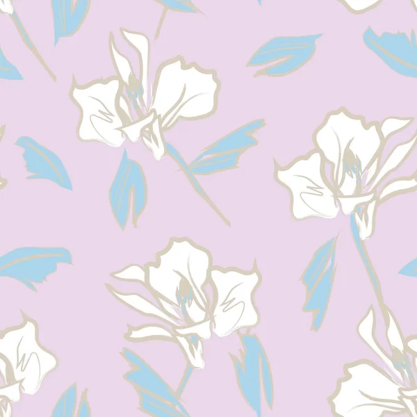 Coups Pinceau Floral Fond Motif Sans Couture Pour Les Textiles — Image vectorielle