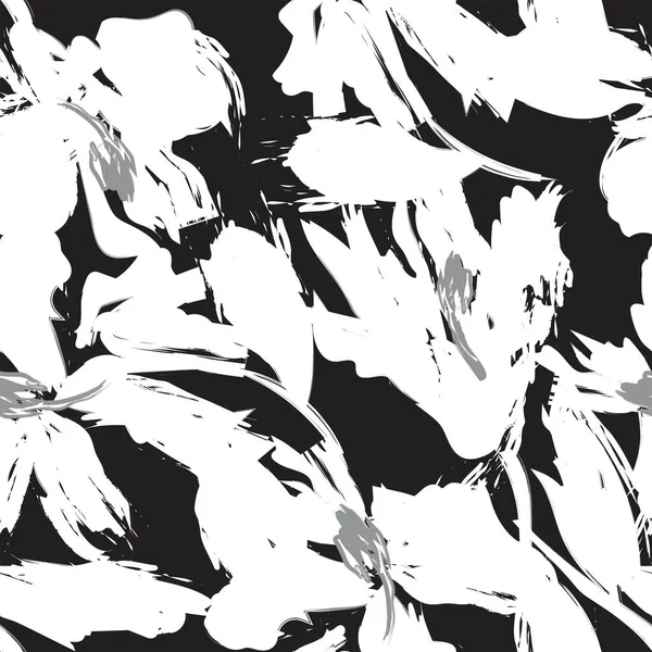 Coups Pinceau Floral Fond Motif Sans Couture Pour Les Textiles — Image vectorielle