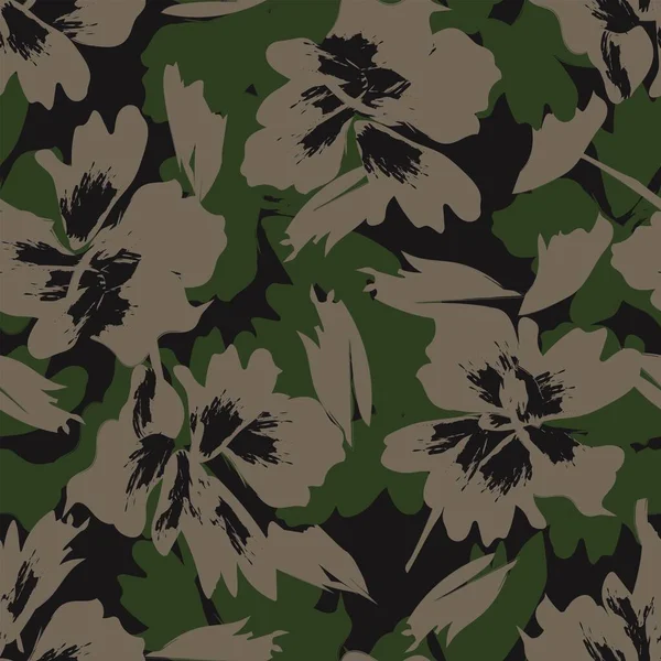 Pinceladas Florales Sin Costura Patrón Fondo Para Textiles Moda Gráficos — Archivo Imágenes Vectoriales
