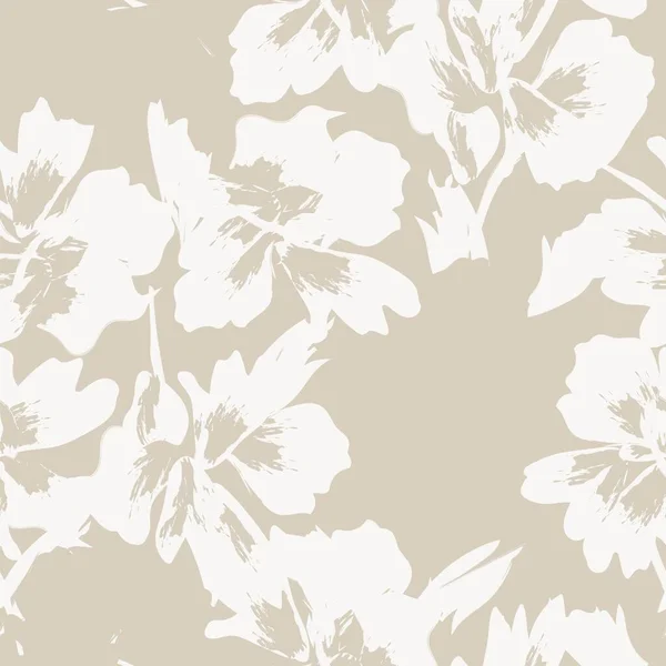 花のブラシは ファッション繊維 グラフィック 背景や工芸品のためのシームレスなパターンの背景をストローク — ストックベクタ
