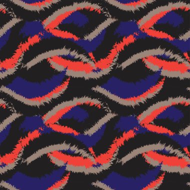 Moda tekstil, ev eşyaları, grafikler, arka planlar için soyut fırça desenli kürk tasarımı