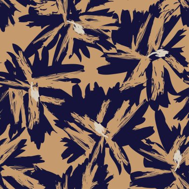 Çiçek fırçası darbeleri moda tekstil, grafik, arka plan ve el sanatları için pürüzsüz desen arka planı