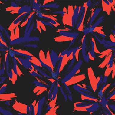 Çiçek fırçası darbeleri moda tekstil, grafik, arka plan ve el sanatları için pürüzsüz desen arka planı