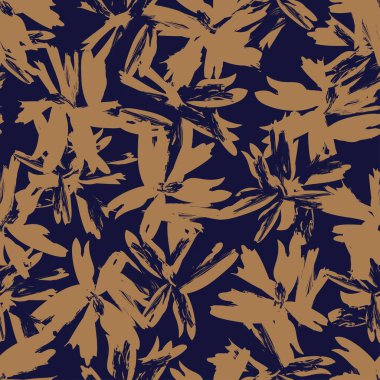 Çiçek fırçası darbeleri moda tekstil, grafik, arka plan ve el sanatları için pürüzsüz desen arka planı