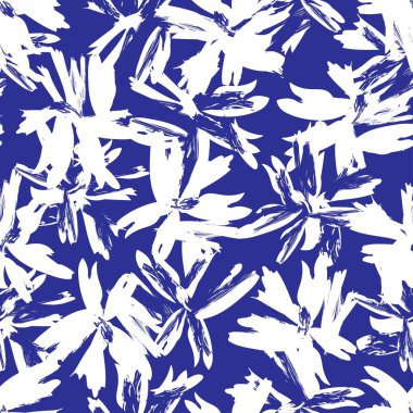 Çiçek fırçası darbeleri moda tekstil, grafik, arka plan ve el sanatları için pürüzsüz desen arka planı