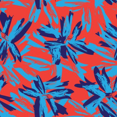 Çiçek fırçası darbeleri moda tekstil, grafik, arka plan ve el sanatları için pürüzsüz desen arka planı