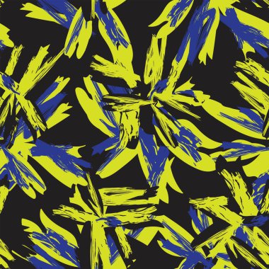 Çiçek fırçası darbeleri moda tekstil, grafik, arka plan ve el sanatları için pürüzsüz desen arka planı