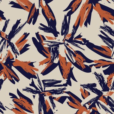 Çiçek fırçası darbeleri moda tekstil, grafik, arka plan ve el sanatları için pürüzsüz desen arka planı