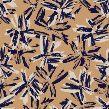 Çiçek fırçası darbeleri moda tekstil, grafik, arka plan ve el sanatları için pürüzsüz desen arka planı