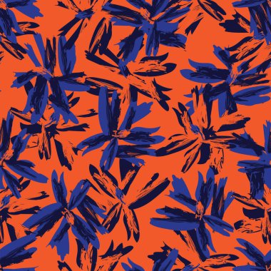 Çiçek fırçası darbeleri moda tekstil, grafik, arka plan ve el sanatları için pürüzsüz desen arka planı