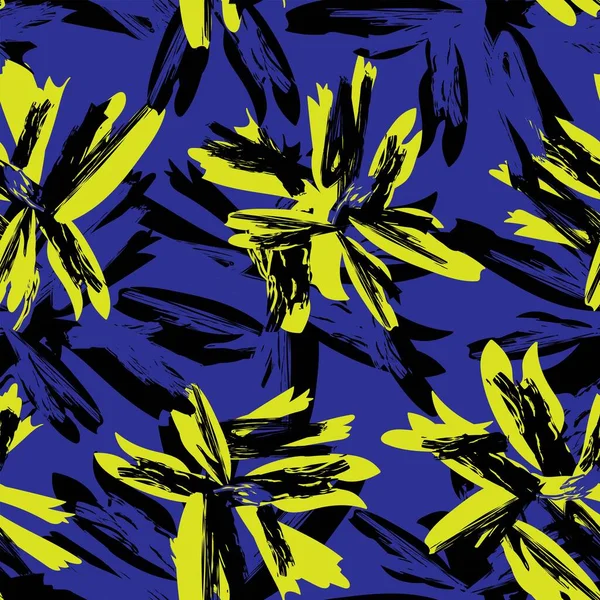 Çiçek fırçası darbeleri moda tekstil, grafik, arka plan ve el sanatları için pürüzsüz desen arka planı