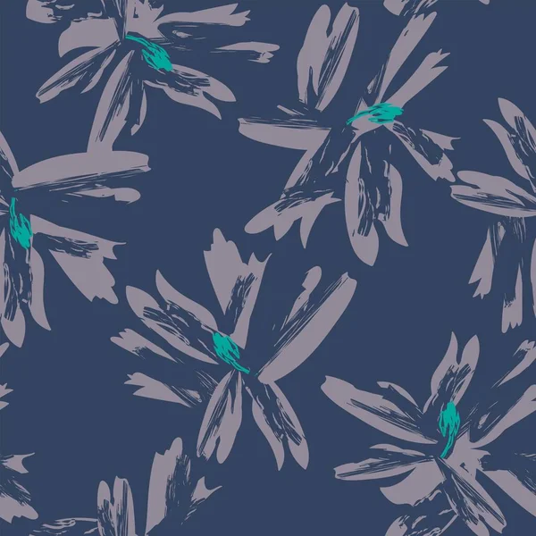 Цветочные Мазки Текстиля Графики Фона Ремесел — стоковый вектор