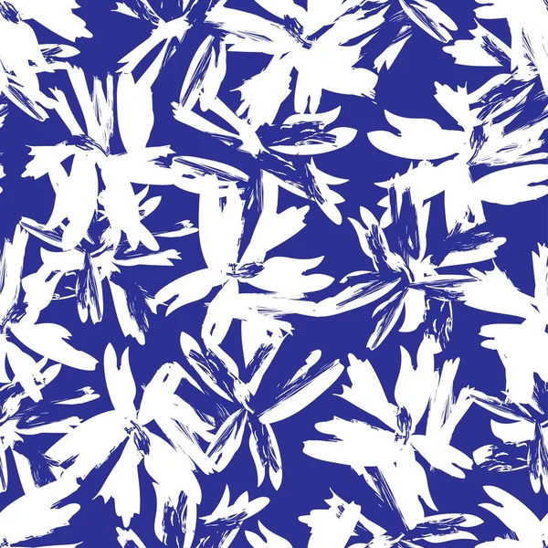 Çiçek fırçası darbeleri moda tekstil, grafik, arka plan ve el sanatları için pürüzsüz desen arka planı