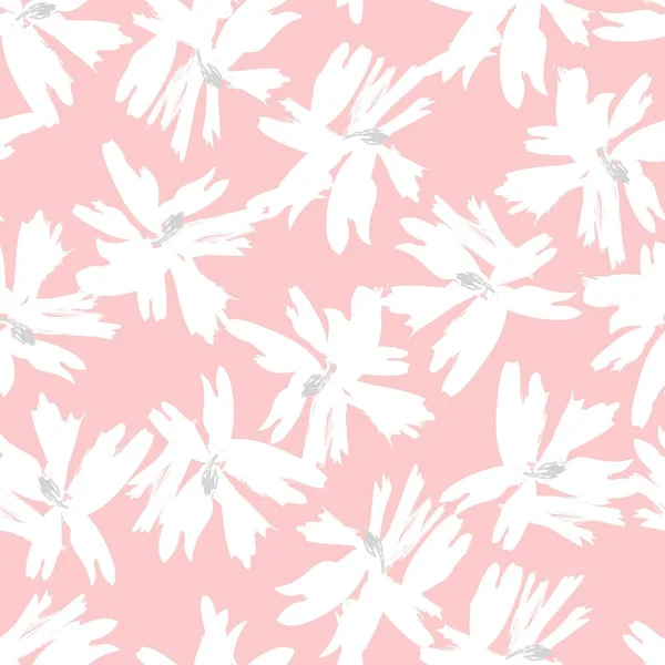 Çiçek fırçası darbeleri moda tekstil, grafik, arka plan ve el sanatları için pürüzsüz desen arka planı