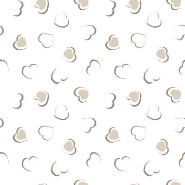 Kalp şeklinde fırça darbesi moda tekstil, grafik ve el sanatları için kusursuz desen tasarımı