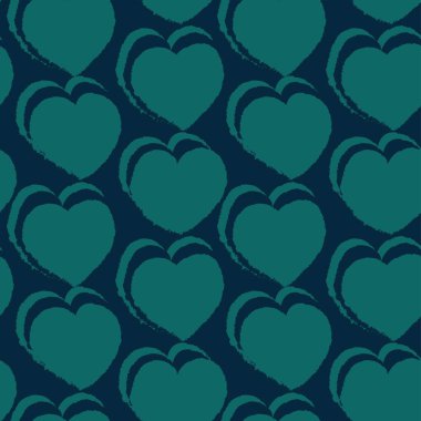 Kalp şeklinde fırça darbesi moda tekstil, grafik ve el sanatları için kusursuz desen tasarımı