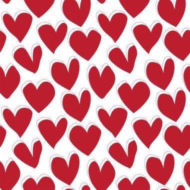 Kalp şeklinde fırça darbesi moda tekstil, grafik ve el sanatları için kusursuz desen tasarımı