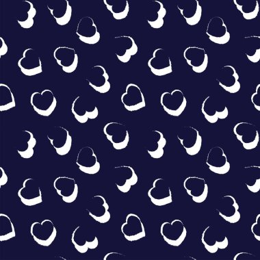 Kalp şeklinde fırça darbesi moda tekstil, grafik ve el sanatları için kusursuz desen tasarımı