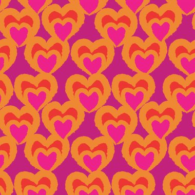 Kalp şeklinde fırça darbesi moda tekstil, grafik ve el sanatları için kusursuz desen tasarımı