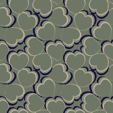 Kalp şeklinde fırça darbesi moda tekstil, grafik ve el sanatları için kusursuz desen tasarımı