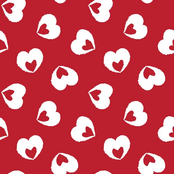 Heart Shaped Brush Stroke Seamless Pattern Design Fashion Textiles Graphics —  Vetores de Stock