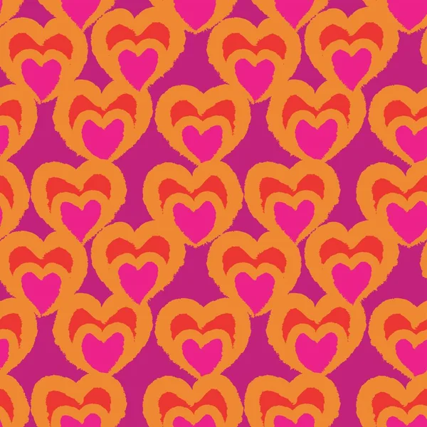 Heart Shaped Brush Stroke Seamless Pattern Design Fashion Textiles Graphics — Wektor stockowy