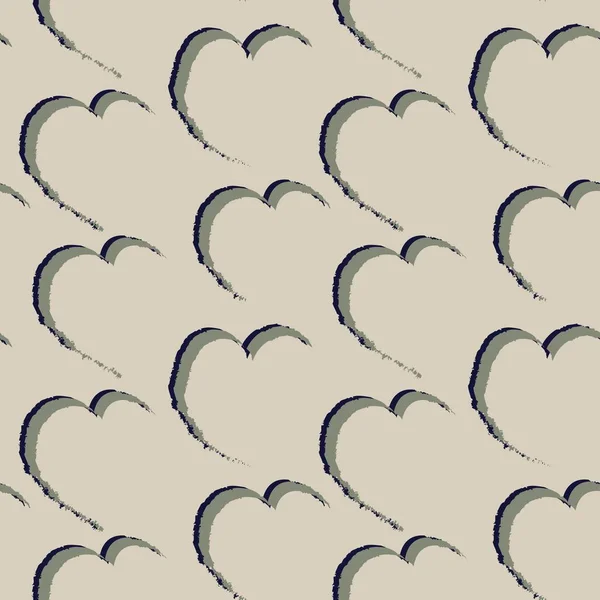 Heart Shaped Brush Stroke Seamless Pattern Design Fashion Textiles Graphics — 图库矢量图片