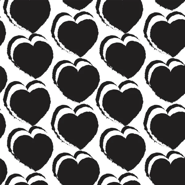 Heart Shaped Brush Stroke Seamless Pattern Design Fashion Textiles Graphics — Stockvektor