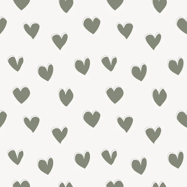 Heart Shaped Brush Stroke Seamless Pattern Design Fashion Textiles Graphics — Vetor de Stock