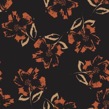 Moda tekstil, grafik, arka plan ve el sanatları için kusursuz desenli fırça darbeleri