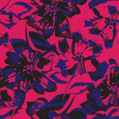 Moda tekstil, grafik, arka plan ve el sanatları için kusursuz desenli fırça darbeleri