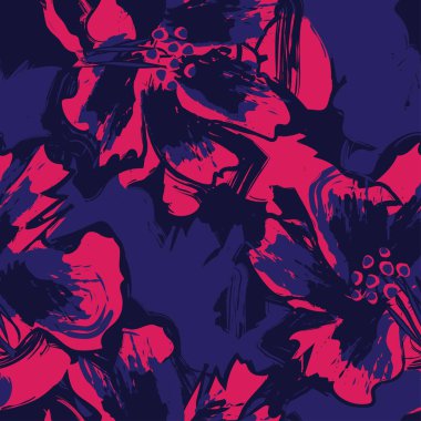 Moda tekstil, grafik, arka plan ve el sanatları için kusursuz desenli fırça darbeleri