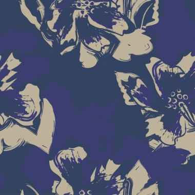 Moda tekstil, grafik, arka plan ve el sanatları için kusursuz desenli fırça darbeleri