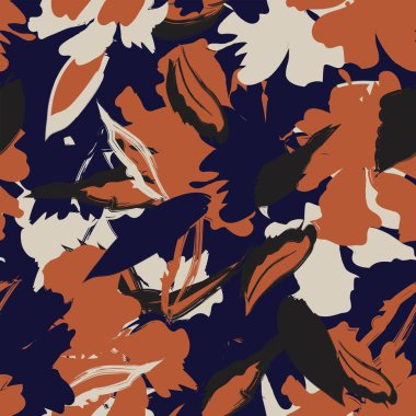 Moda tekstil, grafik, arka plan ve el sanatları için kusursuz desenli fırça darbeleri