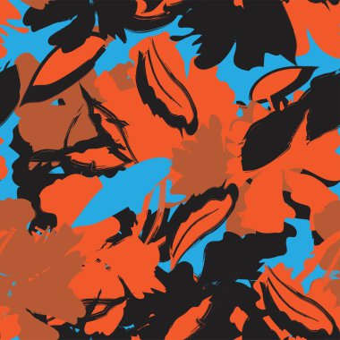 Moda tekstil, grafik, arka plan ve el sanatları için kusursuz desenli fırça darbeleri