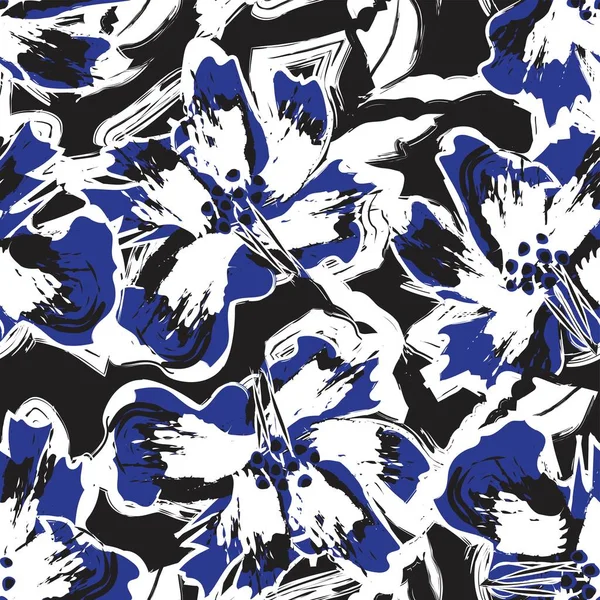 Pinceladas Florales Diseño Patrones Sin Costuras Para Textiles Moda Gráficos — Vector de stock