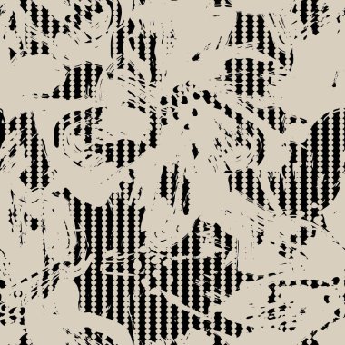 Moda tekstil ve grafikleri için çizgili dokuları olan çiçeksiz desen