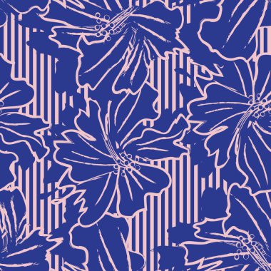 Moda tekstil ve grafikleri için çizgili dokuları olan çiçeksiz desen