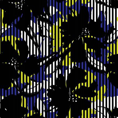 Moda tekstil ve grafikleri için çizgili dokuları olan çiçeksiz desen