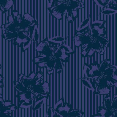 Moda tekstil ve grafikleri için çizgili dokuları olan çiçeksiz desen