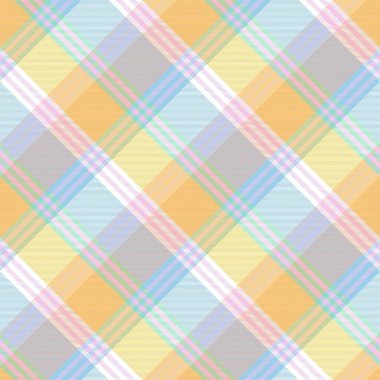 Gökkuşağı Pastel Çapraz Ekose Tartan desensiz desen tasarımı moda tekstil ve grafikleri için uygundur